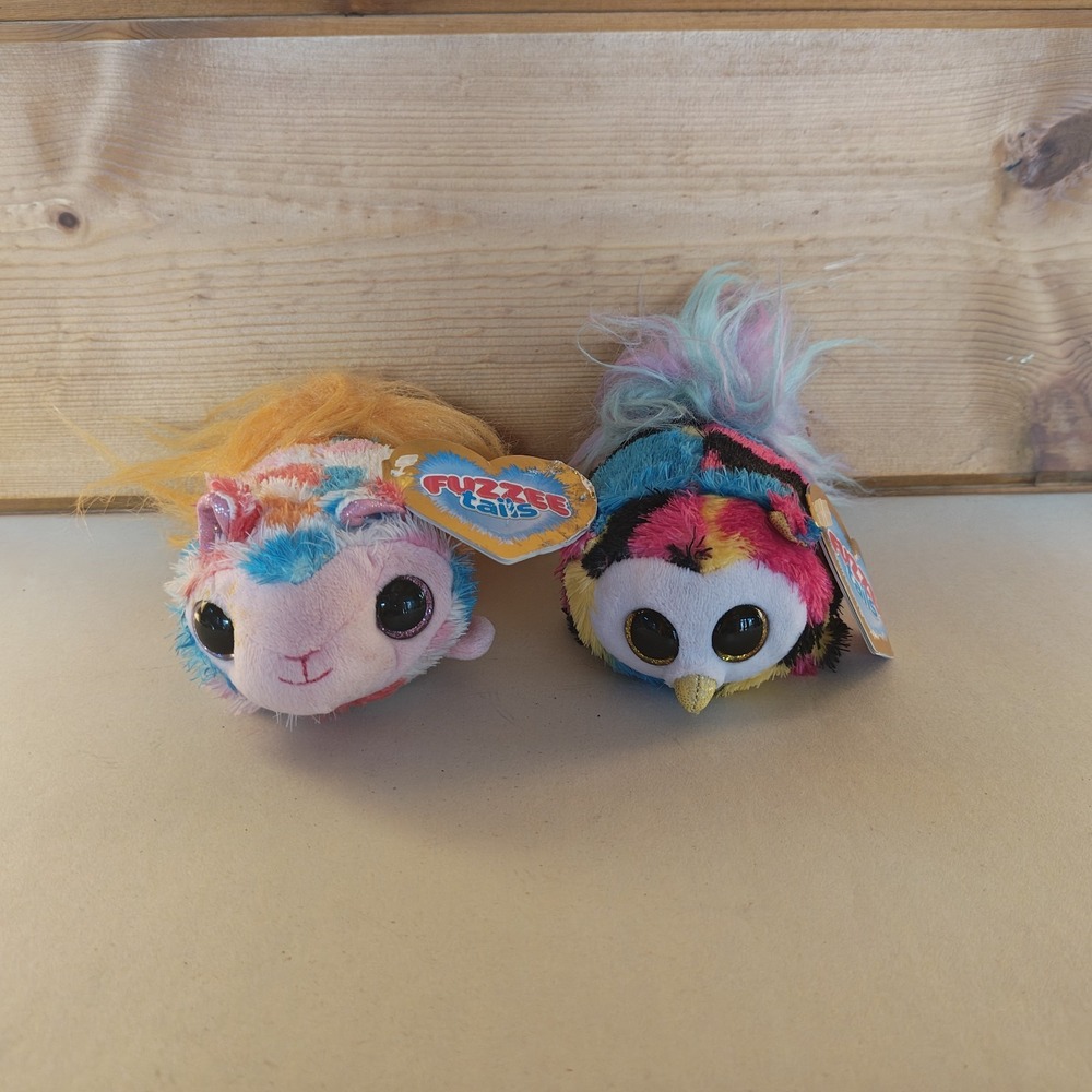 Set of 2 Fuzzee Tails Goldie‎ & Harry Plush D22